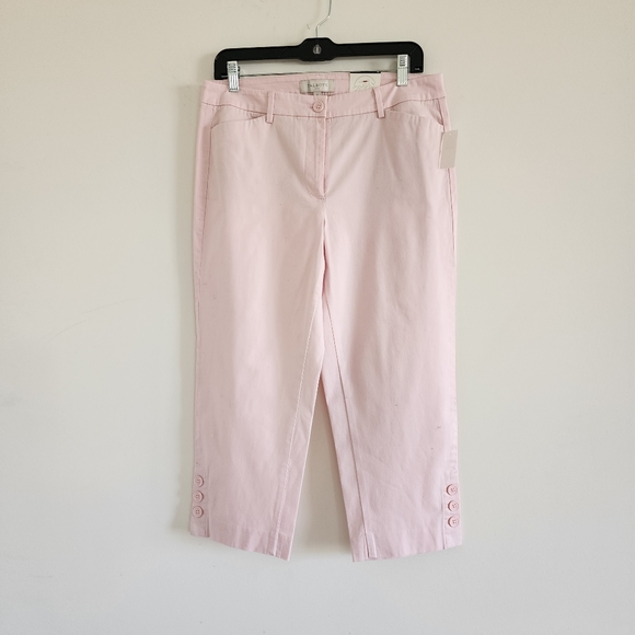NWT Talbots Pale Pink Button Ankles Capri Pants Size 6 - Picture 3 of 14